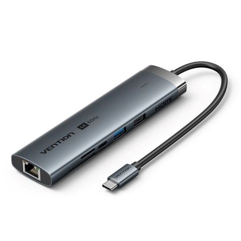 Vention Stacja dokująca USB-C 8w1 Vention 4K 60Hz 100W PD 0.15m