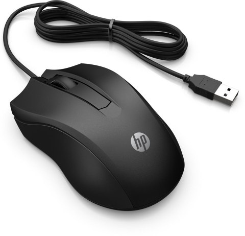 Hewlett-Packard Mysz HP Wired Mouse 100 przewodowa czarna 6VY96AA