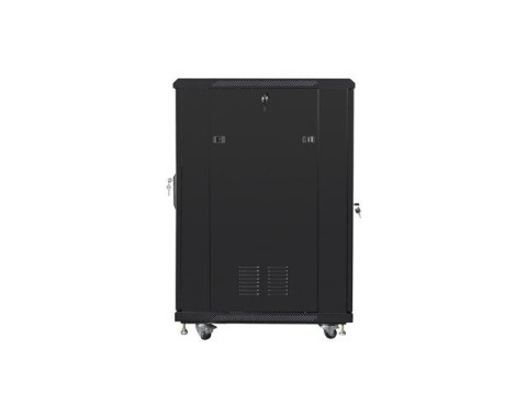 Lanberg Szafa rack Lanberg FF01-6822-12B (22U; 19''; 1160 mm / 600mm / 800 mm; stojąca; Szklane; 800 kg; kolor czarny)