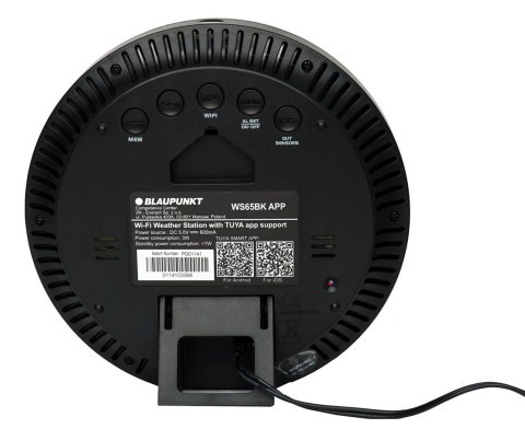Blaupunkt Stacja pogodowa BLAUPUNKT WS65BK APP, czarny
