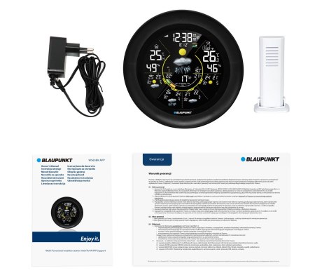 Blaupunkt Stacja pogodowa BLAUPUNKT WS65BK APP, czarny