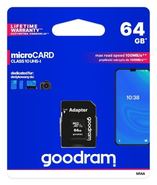GoodRam Karta pamięci GoodRam M1AA-0640R12 (64GB; Class 10; + adapter)