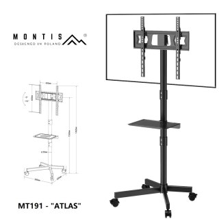 MONTIS MONTIS MOBILNY UCHWYT DO TELEWIZORA 23"-60" MT191 ATLAS / CZARNY / VESA 400X400