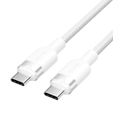 Vention Kabel USB-C do USB-C Vention w oplocie 3A 480Mbps 60W PD 1m biały