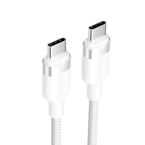 Vention Kabel USB-C do USB-C Vention w oplocie 3A 480Mbps 60W PD 1m biały
