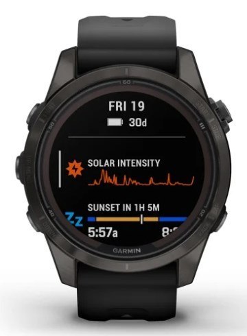 Garmin Zegarek Garmin Fenix 7S Pro 42mm Sapphire Solar szary tytanowy DLC z czarnym paskiem