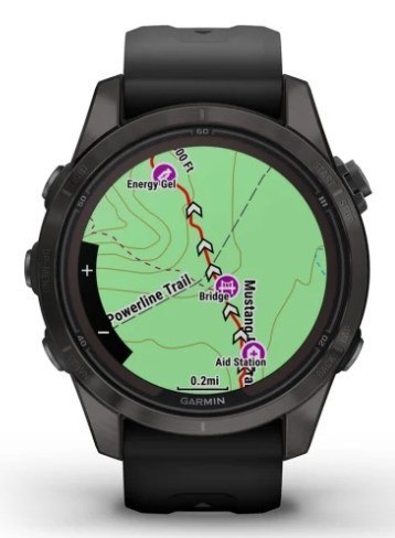 Garmin Zegarek Garmin Fenix 7S Pro 42mm Sapphire Solar szary tytanowy DLC z czarnym paskiem