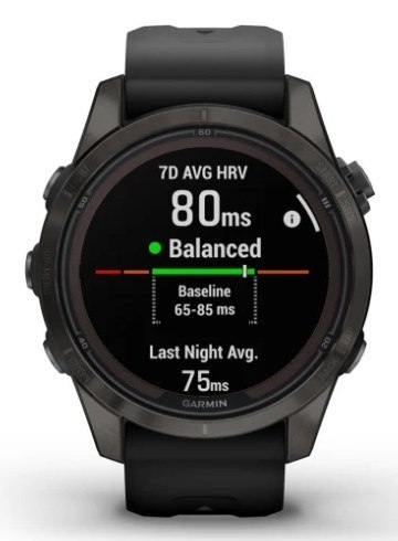 Garmin Zegarek Garmin Fenix 7S Pro 42mm Sapphire Solar szary tytanowy DLC z czarnym paskiem