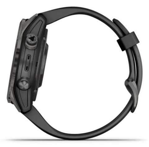 Garmin Zegarek Garmin Fenix 7S Pro 42mm Sapphire Solar szary tytanowy DLC z czarnym paskiem