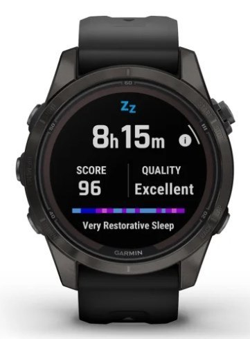 Garmin Zegarek Garmin Fenix 7S Pro 42mm Sapphire Solar szary tytanowy DLC z czarnym paskiem
