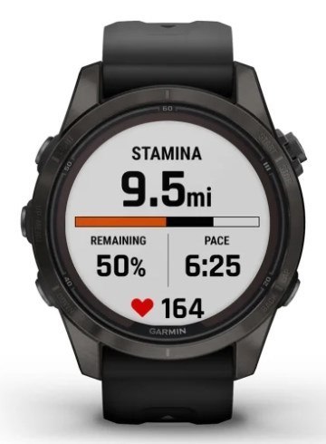 Garmin Zegarek Garmin Fenix 7S Pro 42mm Sapphire Solar szary tytanowy DLC z czarnym paskiem