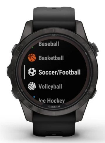 Garmin Zegarek Garmin Fenix 7S Pro 42mm Sapphire Solar szary tytanowy DLC z czarnym paskiem