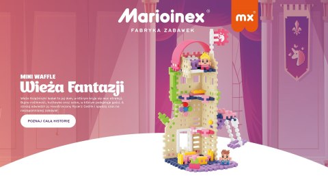 Marioinex MARIOINEX Klocki Mini Waffle Princess Wieża Fantazji, 148 elementów