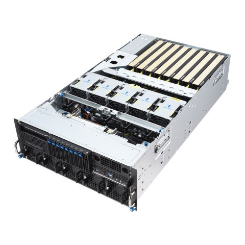 ASUS Platforma Asus Rack (4U) ESC8000A-E13P AMD EPYC 9005 (8xNVMe, 2xM.2, 2x10Gbe, IPMI, 3200W)