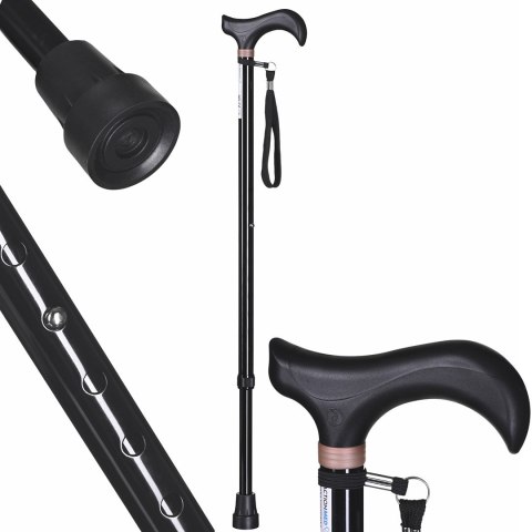 ActionMed Laska inwalidzka, regulowana (czarna)