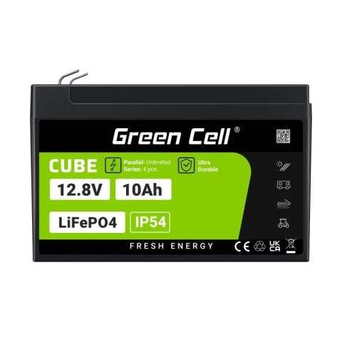 Green Cell GREEN CELL AKUMULATOR LIFEPO4 CUBE 10AH 12V/12.8V 128WH LFPGC12V10AH