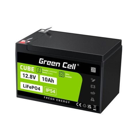 Green Cell GREEN CELL AKUMULATOR LIFEPO4 CUBE 10AH 12V/12.8V 128WH LFPGC12V10AH