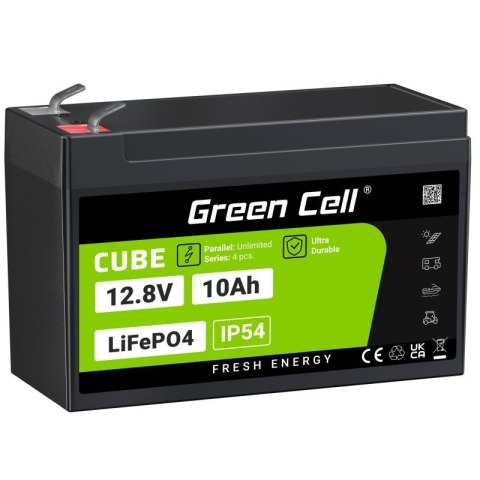 Green Cell GREEN CELL AKUMULATOR LIFEPO4 CUBE 10AH 12V/12.8V 128WH LFPGC12V10AH