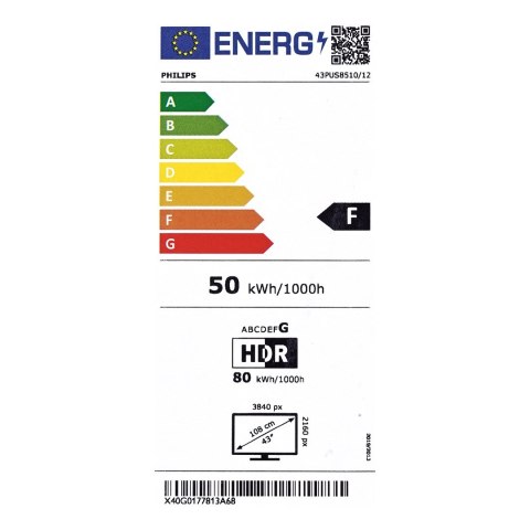 Philips Telewizor Philips 43PUS8510/12 QLED 43'' 4K Ultra HD Titan OS Dolby Atmos Ambilight DVB-T2 Czarny