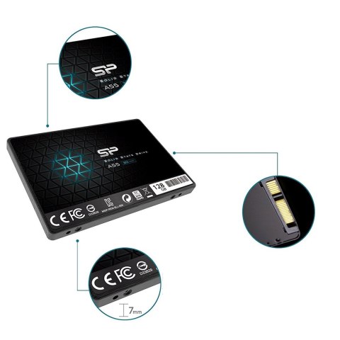 Silicon Power Dysk SSD Silicon Power Ace A55 128GB 2,5" SATA III 550/420 MB/s (SP128GBSS3A55S25)