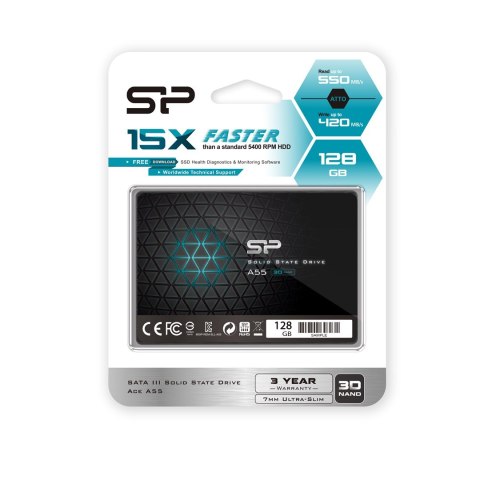 Silicon Power Dysk SSD Silicon Power Ace A55 128GB 2,5" SATA III 550/420 MB/s (SP128GBSS3A55S25)