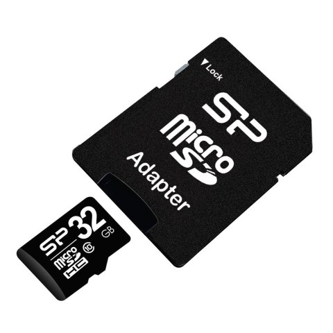 Silicon Power Karta pamięci Silicon Power microSDHC 32GB Class 10 + ADAPTER microSD-SD (SP032GBSTH010V10SP)