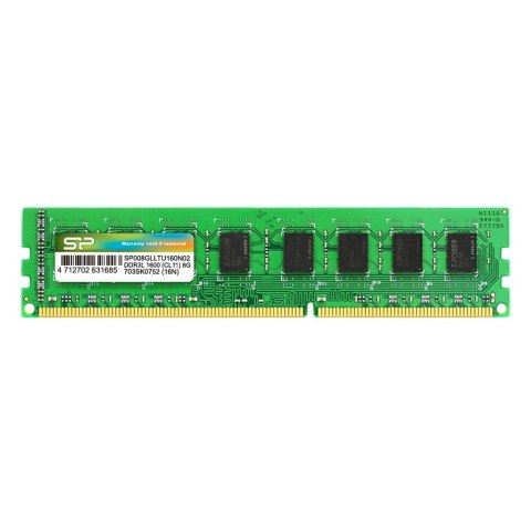 Silicon Power Pamięć RAM Silicon Power DDR3 8GB (1x8GB) 1600MHz CL11 1.35V Low Voltage UDIMM