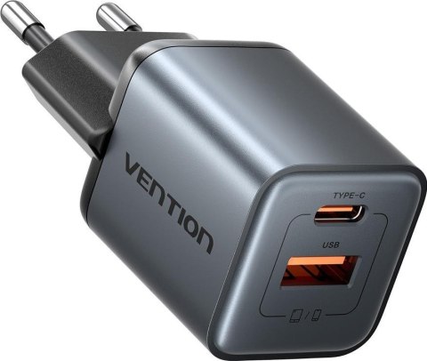 Vention Ładowarka Vention 30W GaN 1x USB-A 1x USB-C czarna