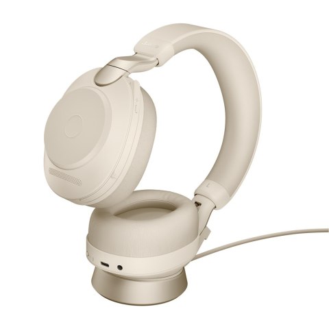 Jabra Słuchawki nauszne Jabra Evolve2 85 UC Stereo Link380c, beige + stand