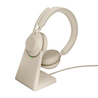Jabra Słuchawki nauszne bezprzewodowe Jabra Evolve2 65 MS stereo Link380a, beige + stand