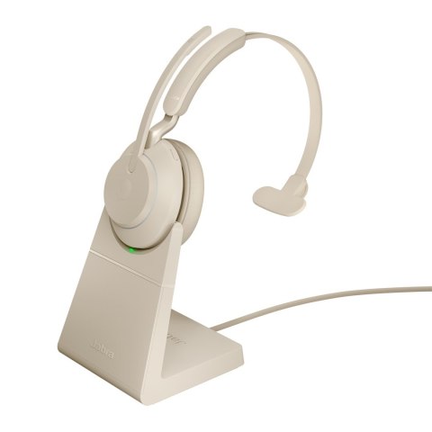 Jabra Słuchawki nauszne bezprzewodowe Jabra Evolve2 65 UC Mono Link380a, beige + stand