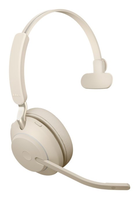 Jabra Słuchawki nauszne bezprzewodowe Jabra Evolve2 65 UC Mono Link380c, beige + stand