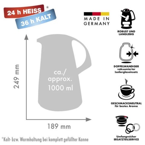 ROTPUNKT ROTPUNKT DZBANEK TERMOS, 1,0 L SLATE GREY (SZARY)