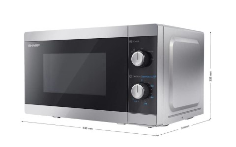 SHARP Kuchenka mikrofalowa SHARP YC-MS01E-S (800W; 20l; kolor srebrny) (WYPRZEDAŻ)