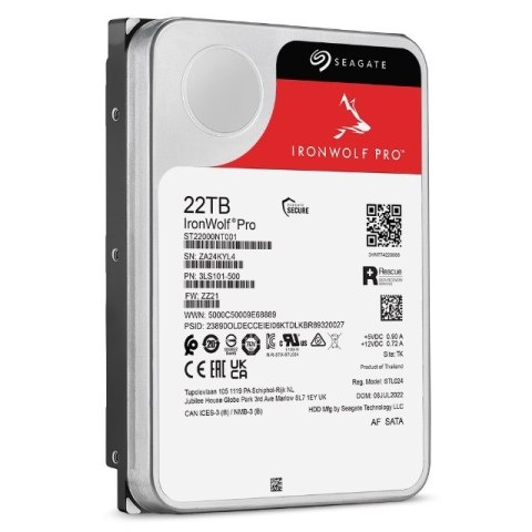 Seagate Dysk twardy HDD Seagate IronWolf Pro 22TB 3,5" SATA ST22000NT001