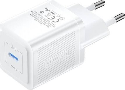 Vention Ładowarka Vention USB-C 20W GaN biała