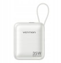 Vention Powerbank Vention 10000mAh 35W PD z wbudowanym kablem USB-C beżowy