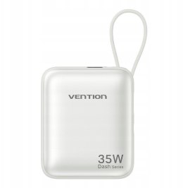 Vention Powerbank Vention 10000mAh 35W PD z wbudowanym kablem USB-C beżowy