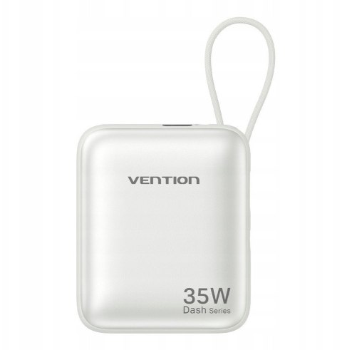 Vention Powerbank Vention 10000mAh 35W PD z wbudowanym kablem USB-C beżowy