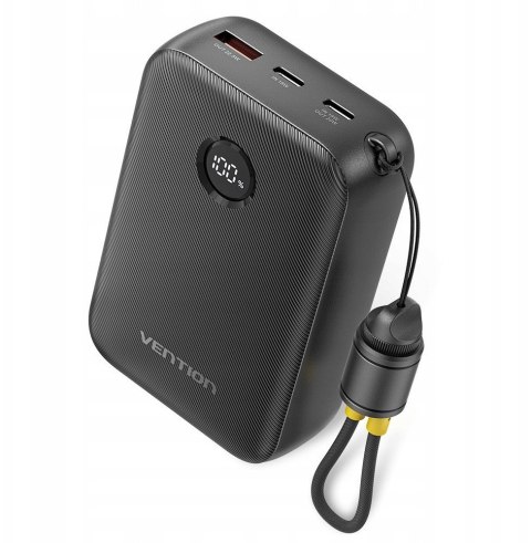Vention Powerbank Vention 20000mAh 2 x USB-C 1x USB-A z wyświetlaczem 22,5W czarny