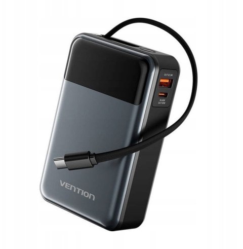 Vention Powerbank Vention 20000mAh 65W z wbudowanym kablem USB-C
