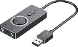Vention Zewnętrzna karta dźwiękowa z regulacją głośności Vention 1m USB 2.0