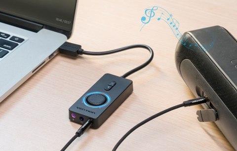 Vention Zewnętrzna karta dźwiękowa z regulacją głośności Vention 1m USB 2.0