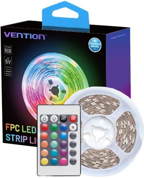 Vention Taśma świetlna Vention RGB FPC LED z pilotem IR zasilanie USB 5V 2m