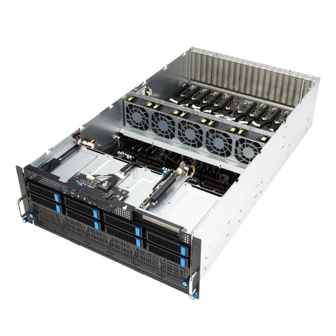 ASUS Platforma Asus Rack (4U) ESC8000A-E12 AMD Epyc 9004 (8x NVMe/SATA HS, 1xM.2, 2x10Gbe, IPMI, 2+2 3000W)