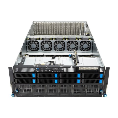 ASUS Platforma Asus Rack (4U) ESC8000A-E12 AMD Epyc 9004 (8x NVMe/SATA HS, 1xM.2, 2x10Gbe, IPMI, 2+2 3000W)