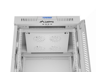 Lanberg LANBERG SZAFA RACK STOJĄCA 19" 15U 600X600 SZARA DRZWI SZKLANE LCD V2 (FLAT PACK)
