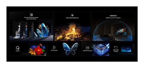 TCL Telewizor TCL 55Q6C QD-Mini LED 55'' 4K Ultra HD Google TV Dolby Atmos DVB-T2 Metaliczny