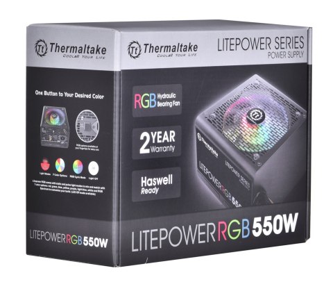 Thermaltake Zasilacz Thermaltake Litepower RGB PS-LTP-0550NHSANE-1 (550 W; Aktywne; 120 mm)