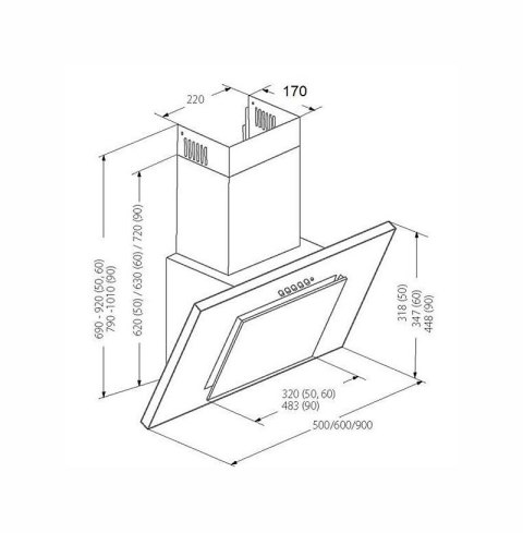 Okap AKPO WK-4 NERO 2.0 60 BIAŁY T300 Liniowy LED/Siłownik Okap AKPO WK-4 NERO 2.0 60 BIAŁY T300 Liniowy LED/Siłownik